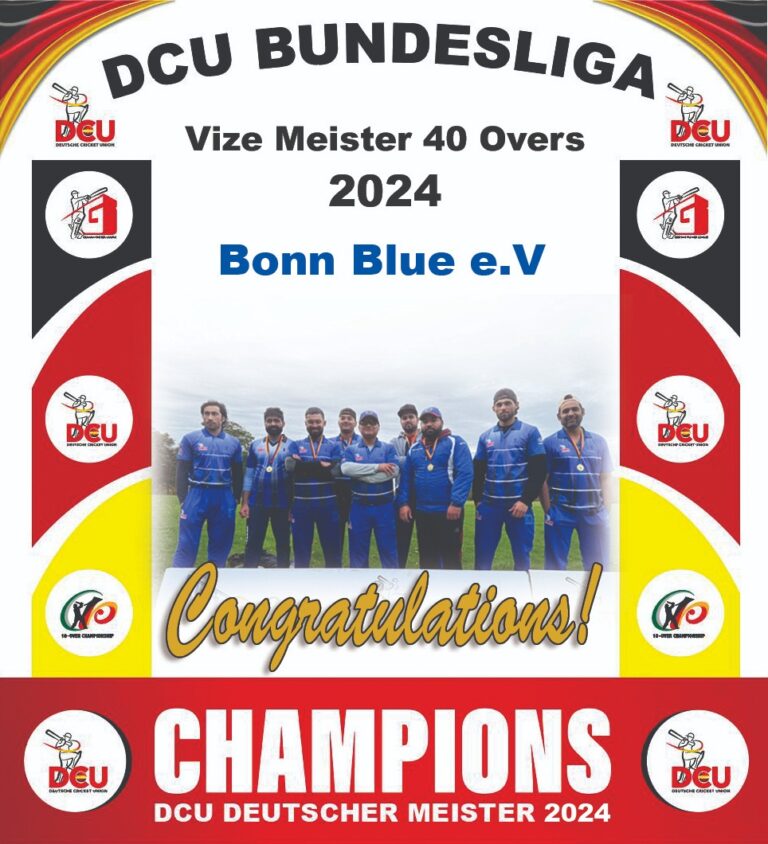 DCU BUNDESLIGA Vize Meister 40 Overs 2024 Bonn Blue e.V